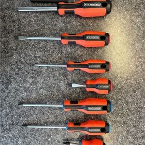 Black & Decker Orange and Black Multi-Bit Screwdriver- multiple screwdrivers